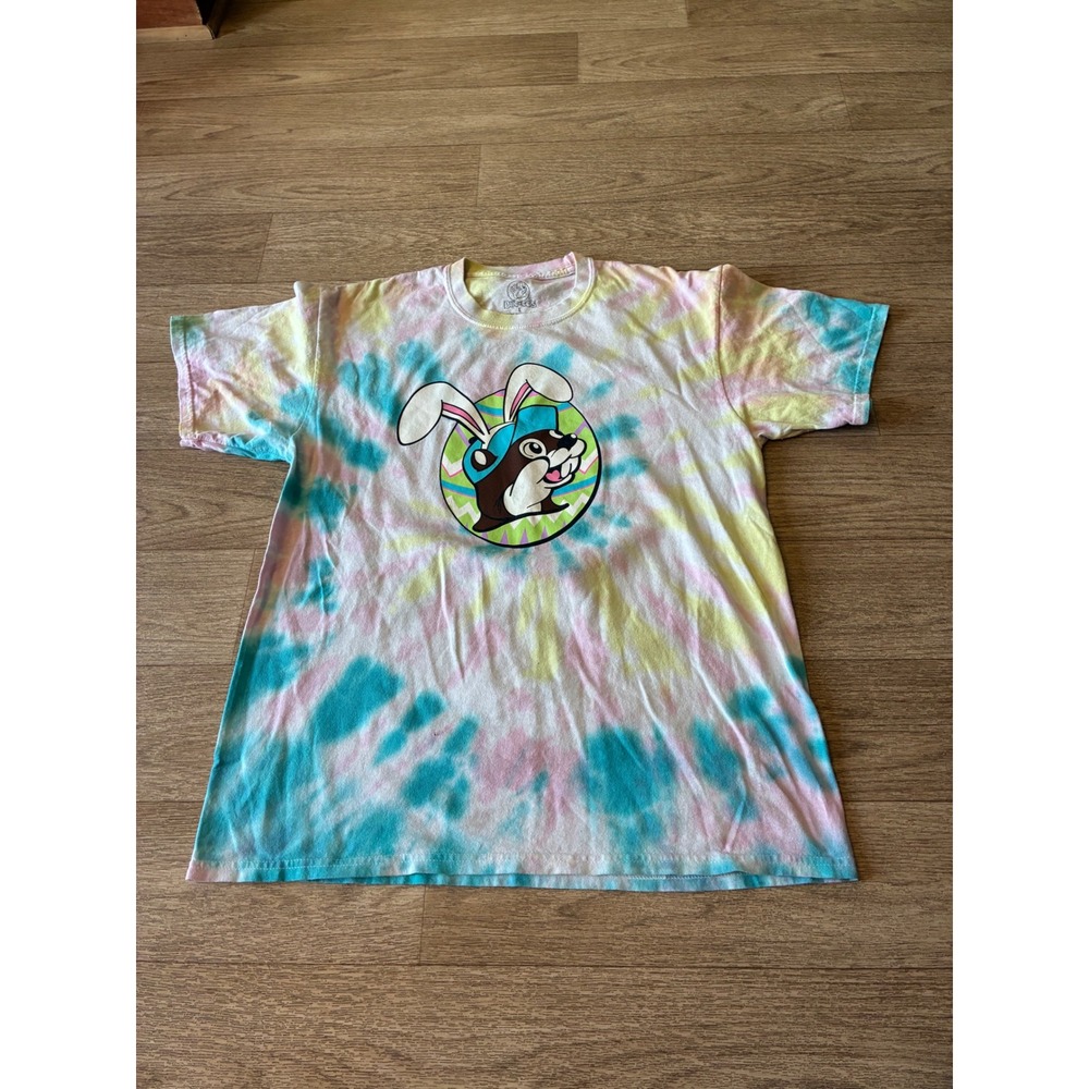 Buc-ees Mens Easter Tie Dye T-Shirt Large But Did You Dye Graphic Tee Pastel